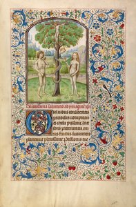 Adam et Ève mangeant le fruit défendu, début des années 1460 - Flemish School